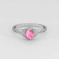 0.91 Ct. Padparadscha Sapphire Ring, Platinum 950 1