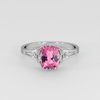 1.33 Ct. Pink Sapphire Ring, Platinum 950 1