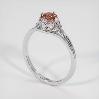 0.49 Ct. Padparadscha Sapphire Ring, Platinum 950 2