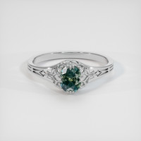 0.75 Ct. Bluish Green Sapphire Ring, Platinum 950 1