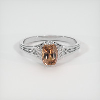 1.64 Ct. Orangish Brown Sapphire Ring, Platinum 950 1