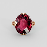 11.08 Ct. Pinkish Red Rubellite Tourmaline Ring, 14K Rose Gold 1