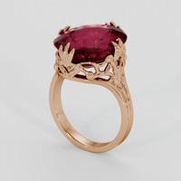 11.08 Ct. Pinkish Red Rubellite Tourmaline Ring, 14K Rose Gold 2