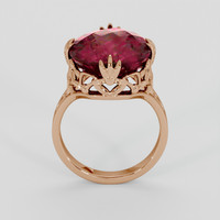 11.08 Ct. Pinkish Red Rubellite Tourmaline Ring, 14K Rose Gold 3