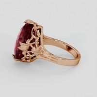 11.08 Ct. Pinkish Red Rubellite Tourmaline Ring, 14K Rose Gold 4