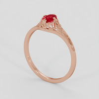 0.64 Ct. Ruby Ring, 14K Rose Gold 2