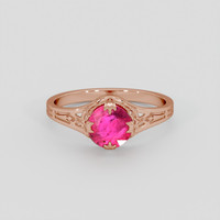 1.56 Ct. Pinkish Red Ruby Ring, 14K Rose Gold 1