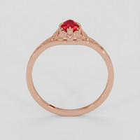 0.64 Ct. Ruby Ring, 18K Rose Gold 3