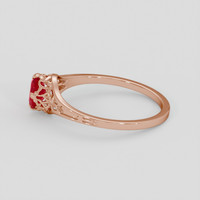 0.64 Ct. Ruby Ring, 18K Rose Gold 4