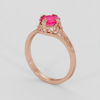 1.56 Ct. Pinkish Red Ruby Ring, 18K Rose Gold 2