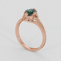 1.18 Ct. Bluish Green Sapphire Ring, 18K Rose Gold 2