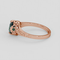 1.18 Ct. Bluish Green Sapphire Ring, 18K Rose Gold 4