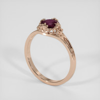 0.79 Ct. Pinkish Purple Sapphire Ring, 18K Rose Gold 2