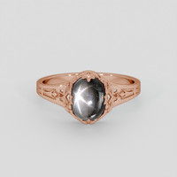 1.85 Ct. Black Sapphire Ring, 18K Rose Gold 1