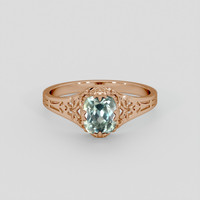 1.20 Ct. Green Sapphire Ring, 18K Rose Gold 1