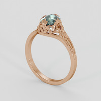 1.20 Ct. Green Sapphire Ring, 18K Rose Gold 2