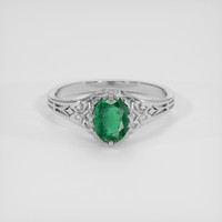 0.84 Ct. Emerald Ring, Silver 1