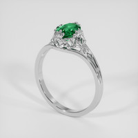 0.84 Ct. Emerald Ring, Silver 2