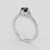 0.80 Ct. Blue Spinel Ring, Silver 2