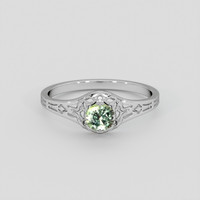 0.43 Ct. Bluish Green Sapphire Ring, Silver 1