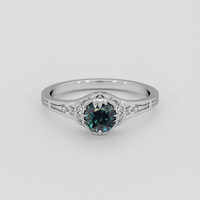 1.23 Ct. Bluish Green Sapphire Ring, Silver 1