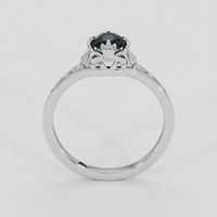 1.23 Ct. Bluish Green Sapphire Ring, Silver 3
