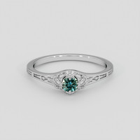 0.39 Ct. Bluish Green Sapphire Ring, Silver 1