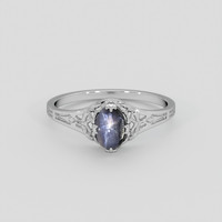 1.15 Ct. Bluish Grey Sapphire Ring, Silver 1