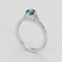 0.55 Ct. Greyish Blue Sapphire Ring, Silver 2