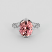 3.44 Ct. Pink Tourmaline Ring, 10K White Gold 1