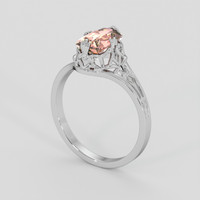 1.66 Ct. Padparadscha Sapphire Ring, 10K White Gold 2