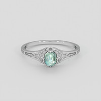 0.84 Ct. Bluish Green Sapphire Ring, 10K White Gold 1
