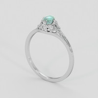 0.84 Ct. Bluish Green Sapphire Ring, 10K White Gold 2