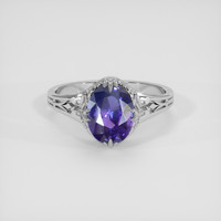 2.03 Ct. Bluish Purple Sapphire Ring, 10K White Gold 1