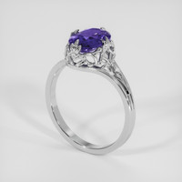 2.03 Ct. Bluish Purple Sapphire Ring, 10K White Gold 2