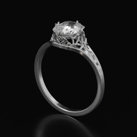 2.24 Ct. White Sapphire Ring, 10K White Gold 2