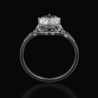 2.24 Ct. White Sapphire Ring, 10K White Gold 3