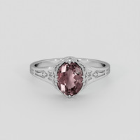 1.38 Ct. Pinkish Brown Sapphire Ring, 10K White Gold 1