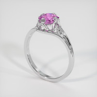 0.88 Ct. Pink Sapphire Ring, 14K White Gold 2
