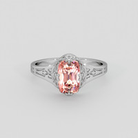 1.66 Ct. Padparadscha Sapphire Ring, 14K White Gold 1