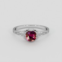 1.07 Ct. Purplish Red Ruby Ring, 14K White Gold 1