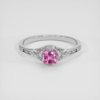 0.62 Ct. Pink Sapphire Ring, 14K White Gold 1