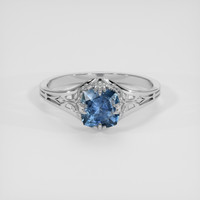 0.99 Ct. Greyish Blue Sapphire Ring, 14K White Gold 1