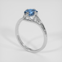 0.99 Ct. Greyish Blue Sapphire Ring, 14K White Gold 2