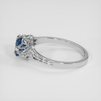 0.99 Ct. Greyish Blue Sapphire Ring, 14K White Gold 4