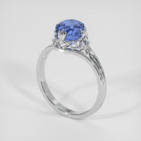 2.59 Ct. Blue Sapphire Ring, 14K White Gold 2
