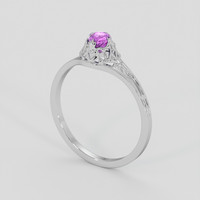0.90 Ct. Purple Sapphire Ring, 14K White Gold 2