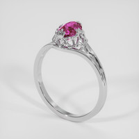 1.04 Ct. Reddish Pink Sapphire Ring, 14K White Gold 2