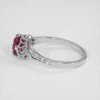 1.04 Ct. Reddish Pink Sapphire Ring, 14K White Gold 4