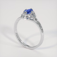 0.43 Ct. Blue Sapphire Ring, 14K White Gold 2